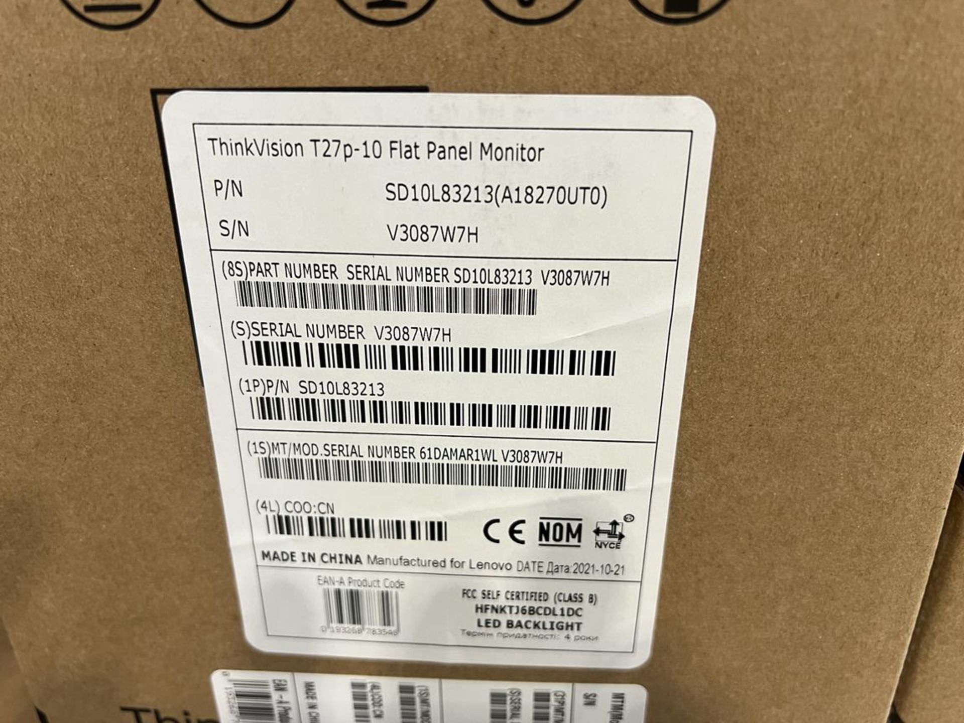 4x (no.) Lenovo, Thinkvision T27P-10 flat panel monitor (boxed) - Image 2 of 4