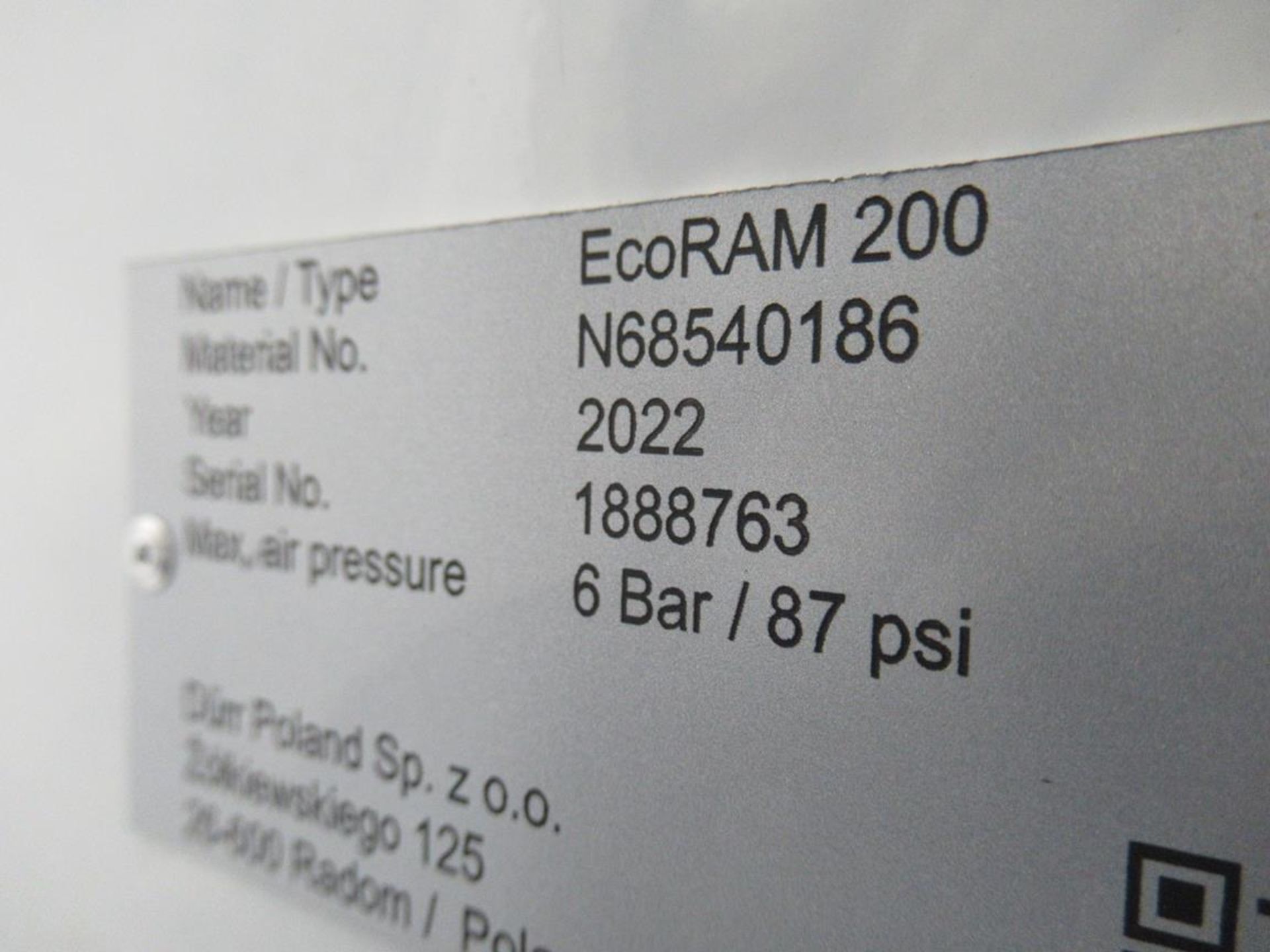 2x (no.) Durr, Ecoram 200 hydraulic barrel pumps, Serial No. DE1888764 (DOM: 2022) and DE1888763 (DO - Image 10 of 15