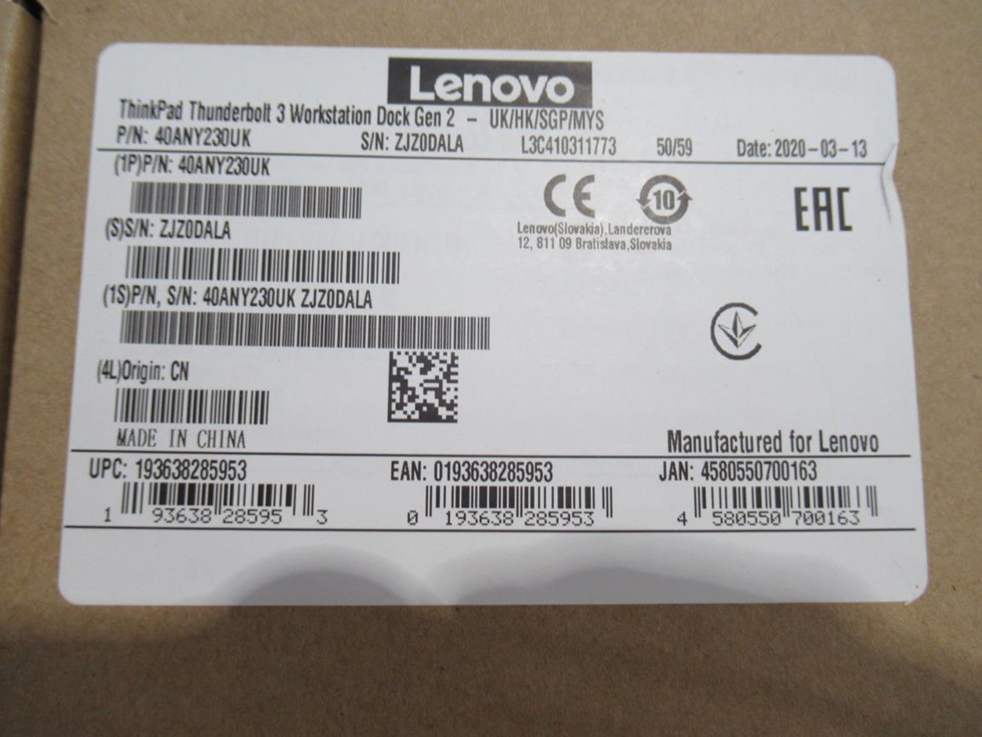 Lenovo, Thinkpad Thunderbolt Gen 2 workstation dock - Image 3 of 4