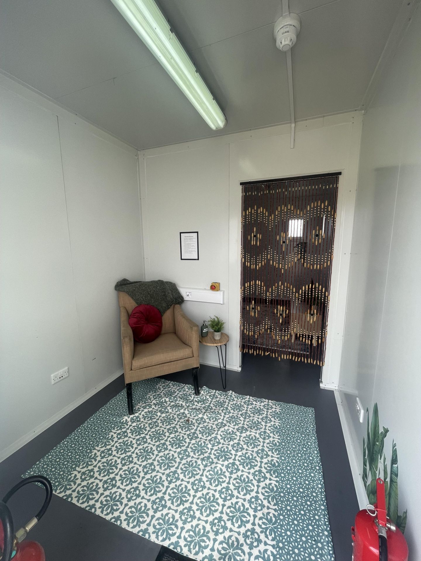 Wellbeing cabin with furniture contents