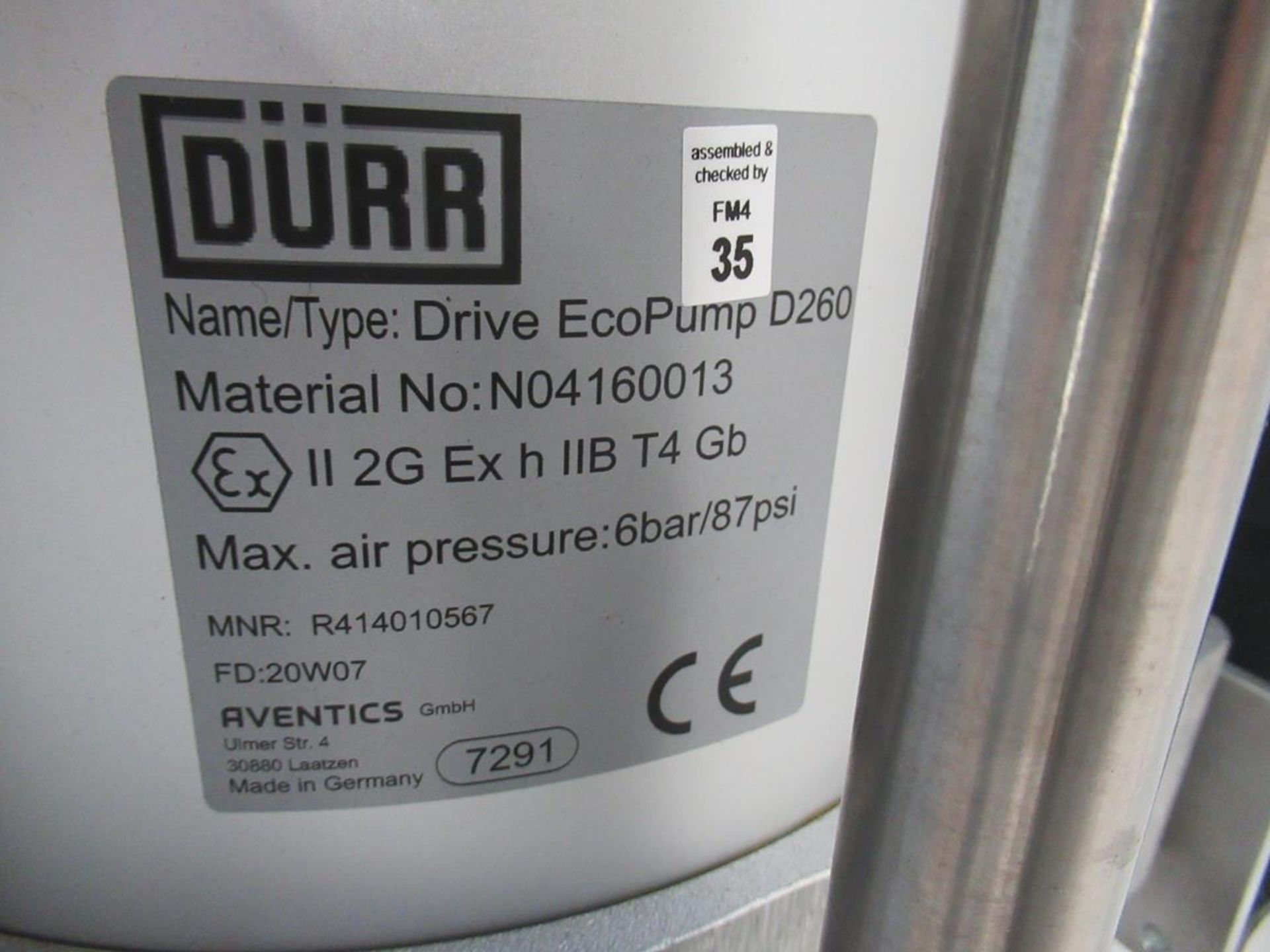 2x (no.) Durr, Ecoram 200 hydraulic barrel pumps, Serial No. DE1884462 (DOM: 2022) and DE1868133 (DO - Image 8 of 14