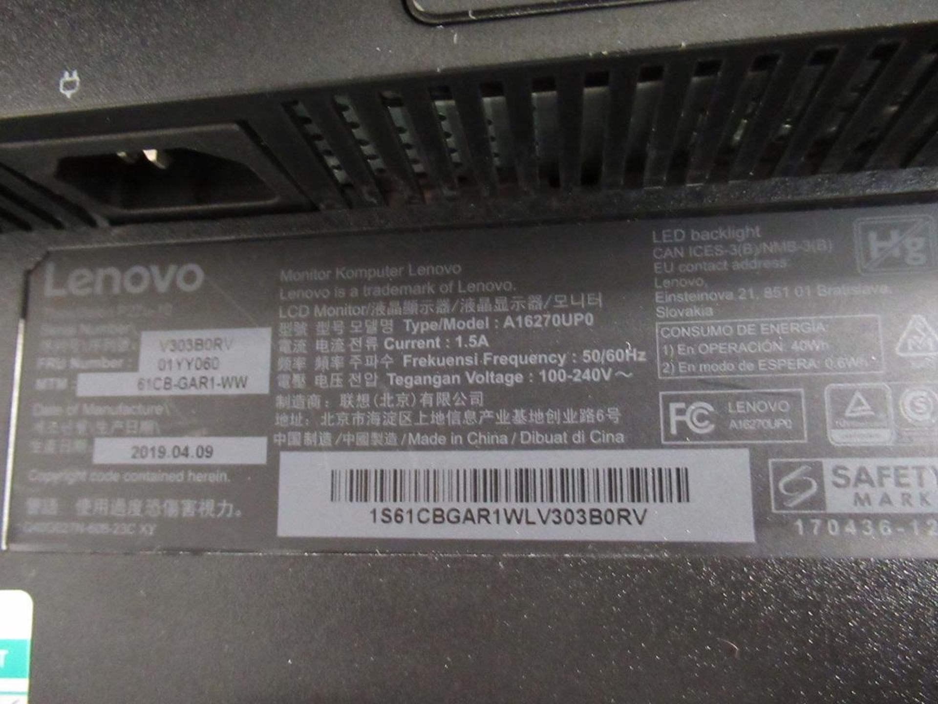 9x (no.) Lenovo, Thinkvision T27P LCD monitor - Image 13 of 15