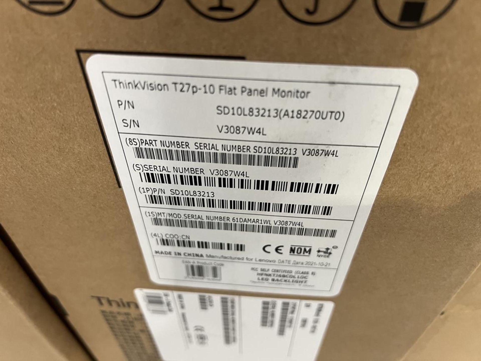 4x (no.) Lenovo, Thinkvision T27P-10 flat panel monitor (boxed) - Image 4 of 5