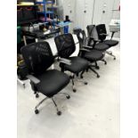 5x (no.) cloth upholstered office chairs, various