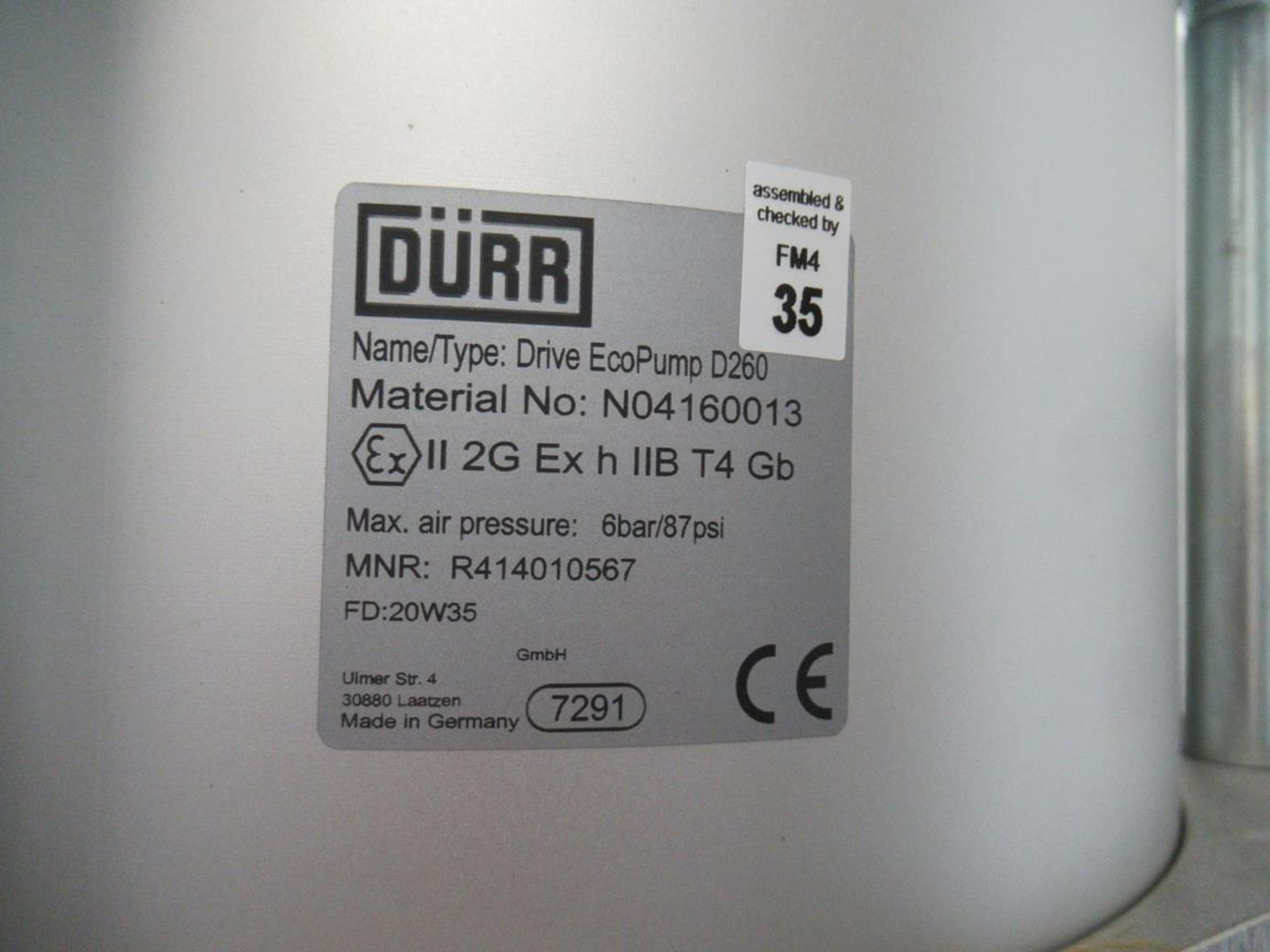 2x (no.) Durr, Ecoram 200 hydraulic barrel pumps, Serial No. DE1888764 (DOM: 2022) and DE1888763 (DO - Image 13 of 15