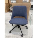 Set of 6x (no.) Vdkamp cloth upholstered chairs, blue