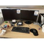 Lenova, Thinkcentre terminal, 2x (no.) Lenovo monitors, keyboard and mouse