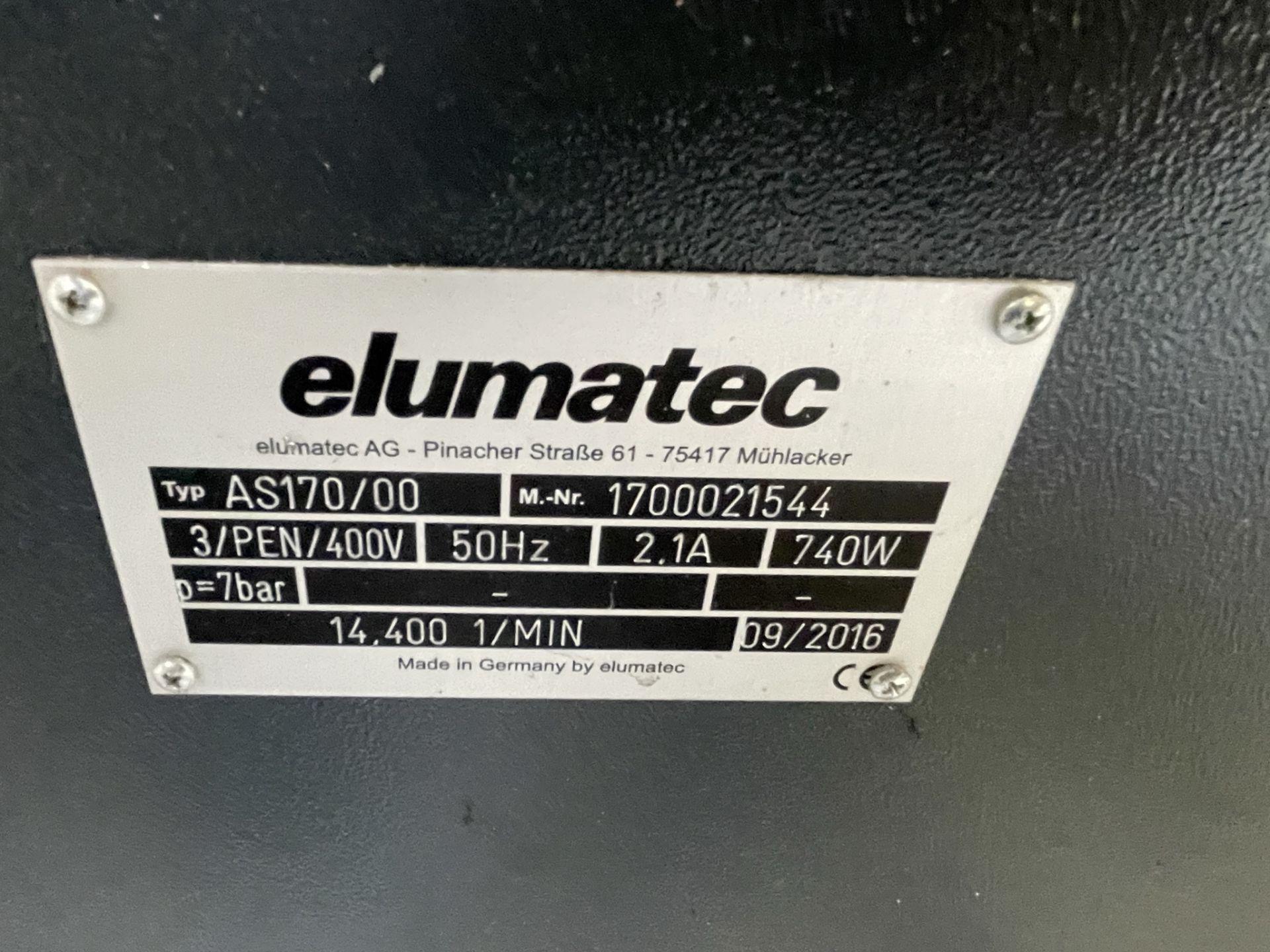 Elumatec, AS170/00 single spindle copy router, Serial No. 1700021544 (DOM: 2016) - Bild 6 aus 6