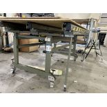Mobile/expandable window frame fabrication bench, 2000 x 1400mm approx. (excluding contents)
