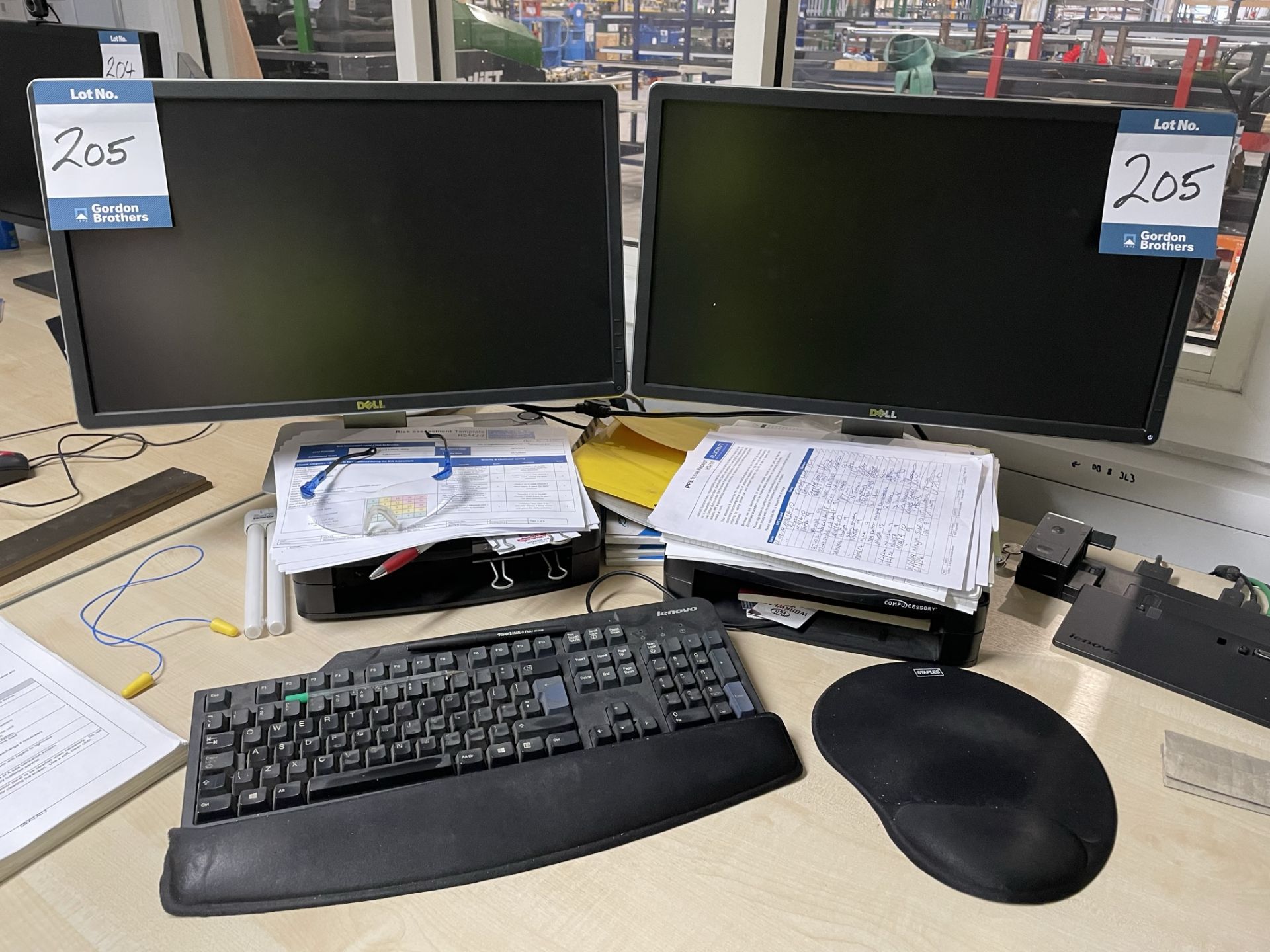 2x (no.) Dell monitors, ThinkPad docking station and keyboard