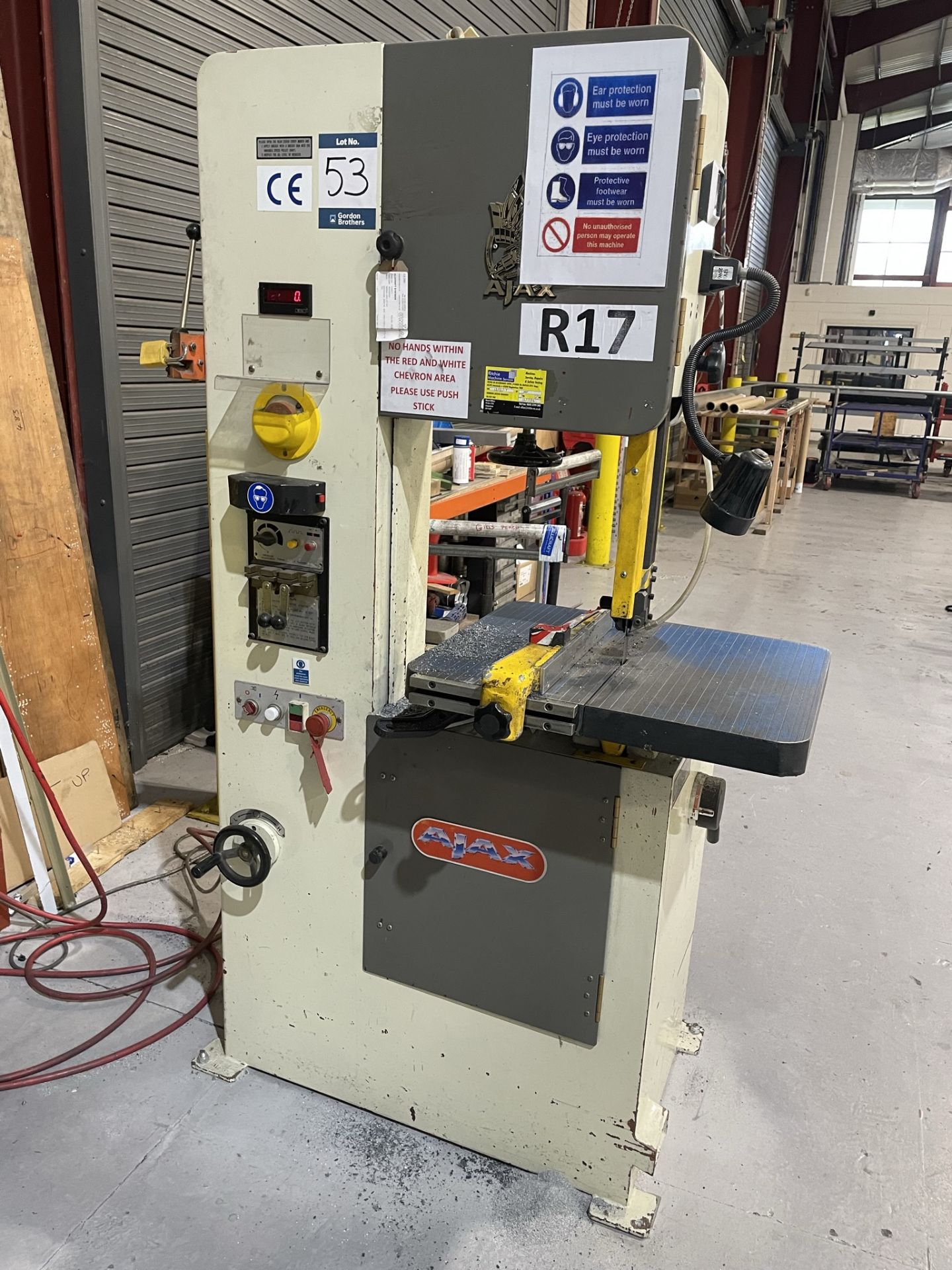 Ajax, vertical bandsaw, 40mm throat