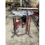 4x (no.) adjustable metal trestles and 2x (no.) metal roller stands