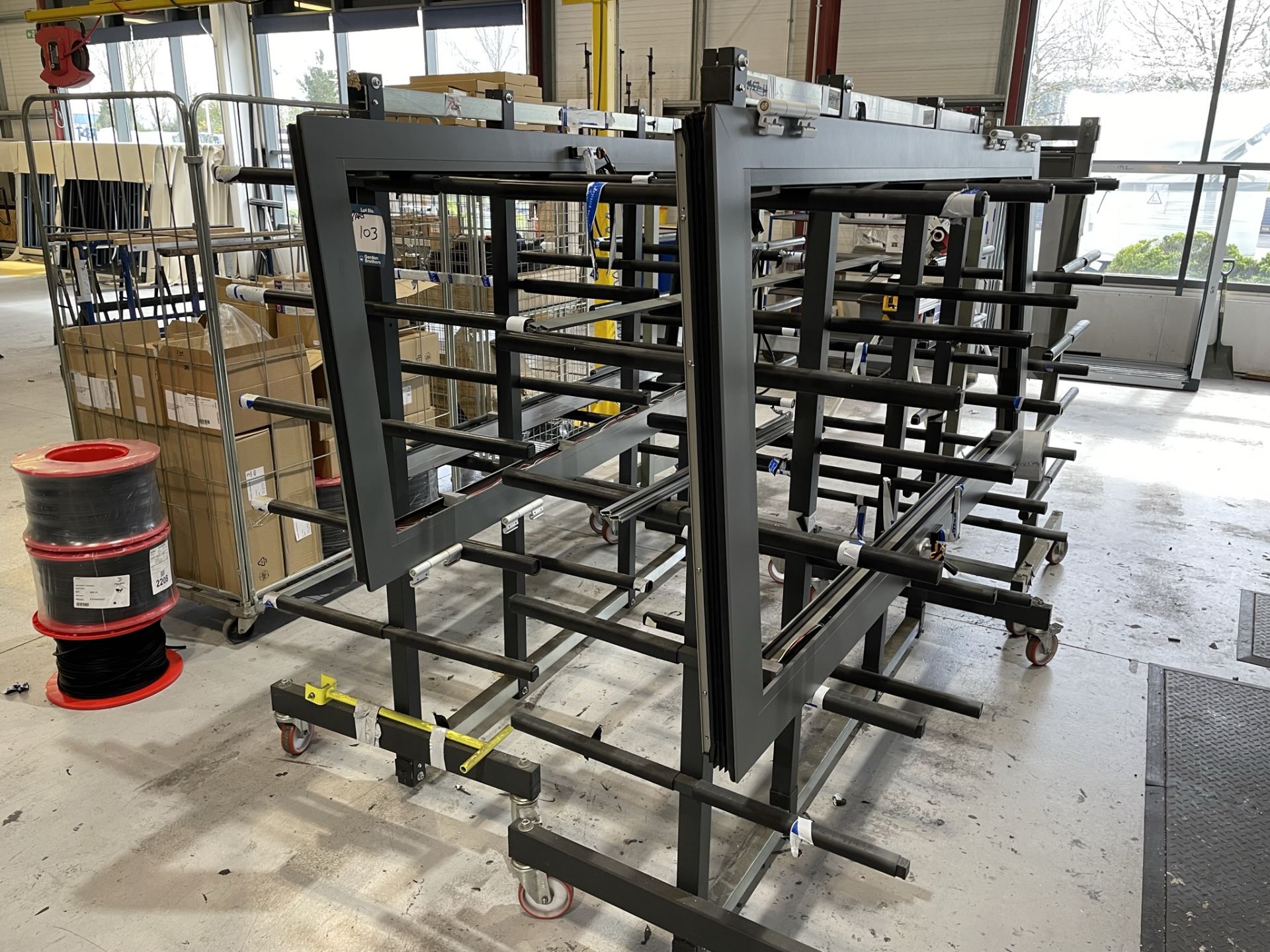 3x (no.) metal framed five tier double sided transporter frames, 1800 x 850 x 1800mm approx. ( - Image 2 of 3