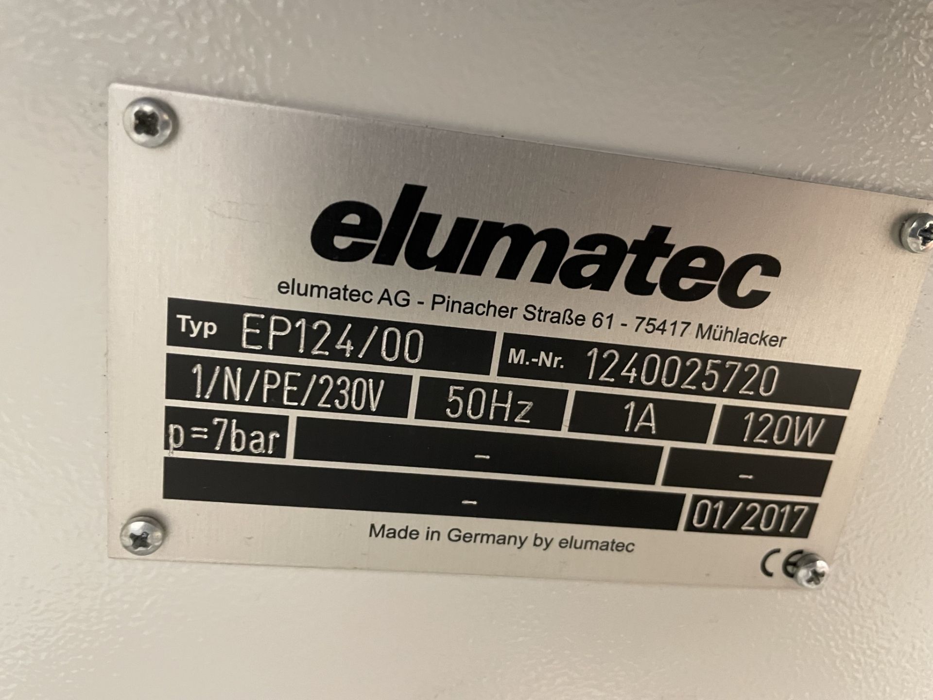 Elumatec, EP124/00 corner crimping machine, Serial No. 1240025720 (DOM: 2017), 40 pairs crimping - Bild 4 aus 5