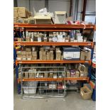 Large quantity industrial fixing and consumables with 3x (no.) bays four tier boltless metal