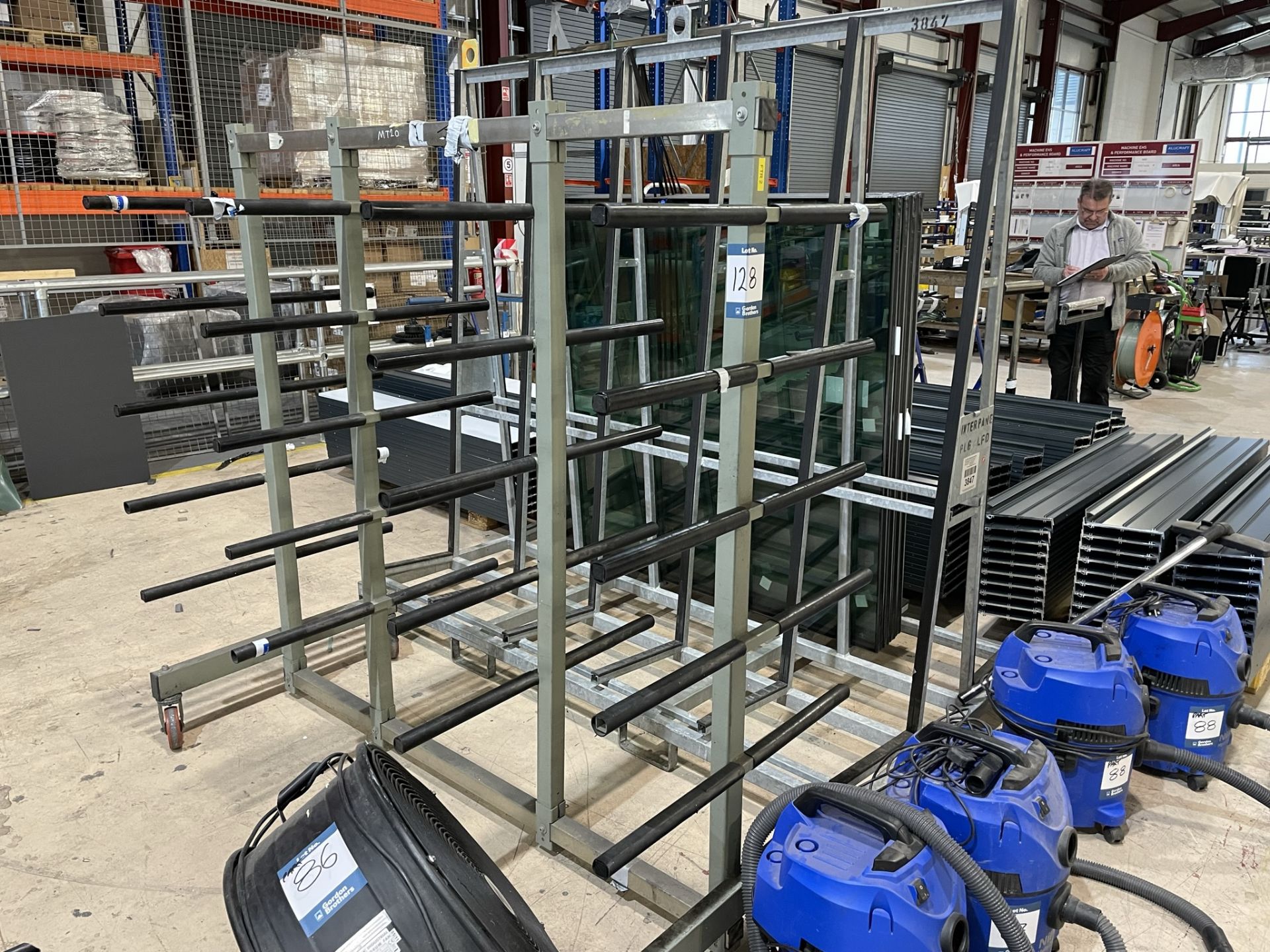 Metal framed, five tier transporter rack, 1800 x 900 x 1700mm approx.