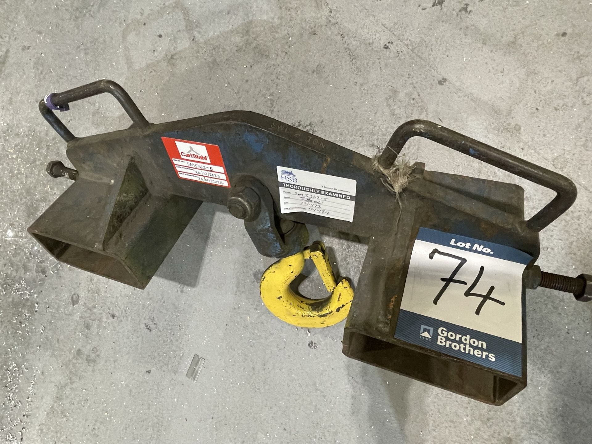 Forklift truck lifting hook, SWL 2000kg