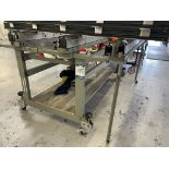 Mobile/expandable window frame fabrication bench, 2000 x 1400mm approx. (excluding contents)