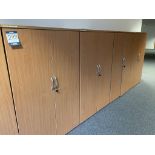 4x (no.) light oak veneer double door cupboards