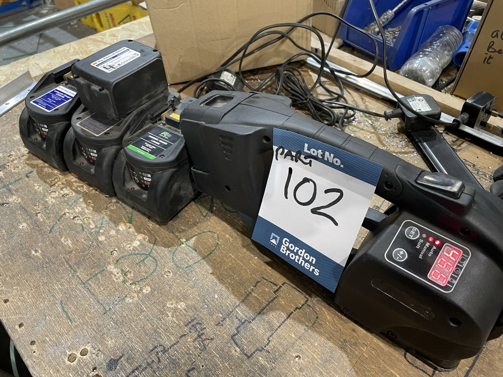 1x (no.) unspecified rechargeable band strapping machines and 3x (no.) chargers - Image 2 of 2