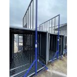 Metal frame, nine section transporter frame, 2400 x 1300 x 3100mm approx. (excluding contents)