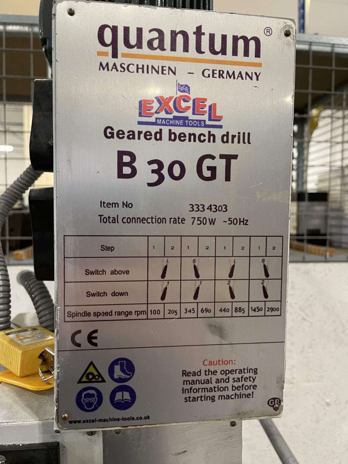 Quantum, B30GT geared head bench drill, Ref. No. 17306 - Bild 4 aus 5