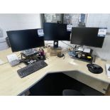 3x (no.) Dell monitors, keyboard and Brother, QL500 ticket printer