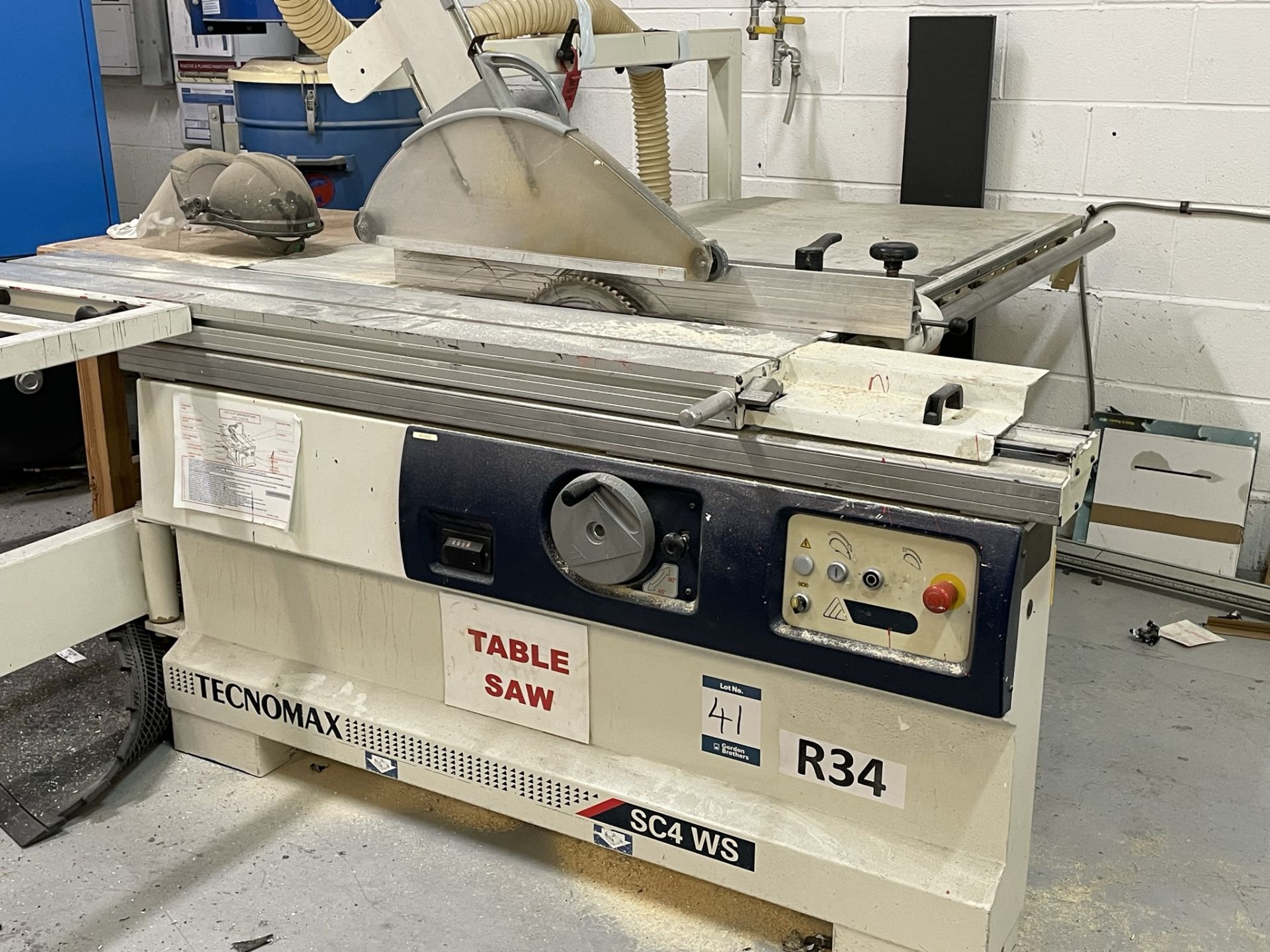 Tecnomax, SC4WS/5-03 dimension saw bench, Serial No. KK/095728 (DOM: 2008)