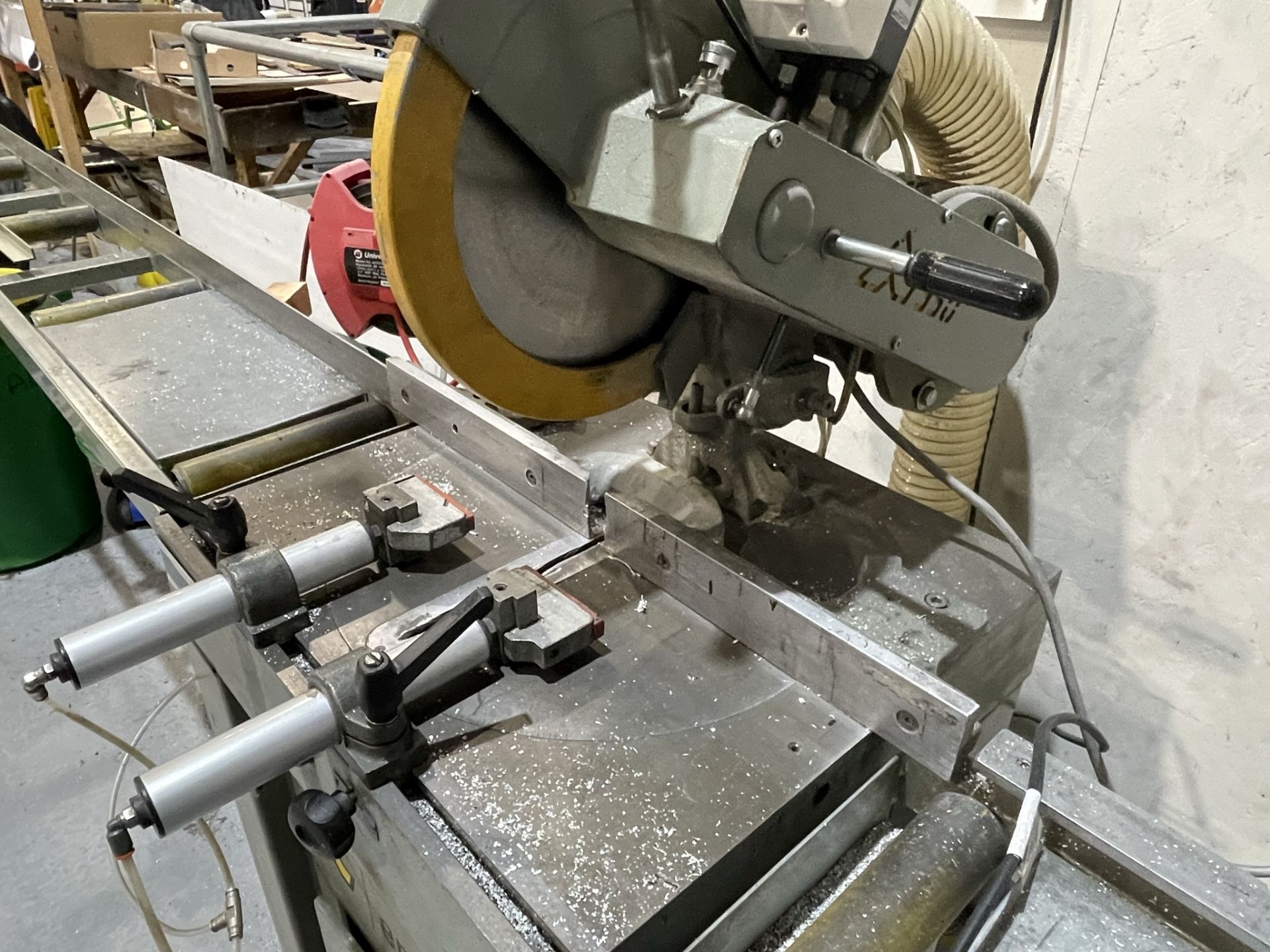 Emmegi, 350S cut to length mitre saw, Serial No. C104914 (DOM: 2007) with roller in feed table, - Image 3 of 5