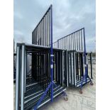 Metal frame, nine section transporter frame, 2400 x 1300 x 3100mm approx. (excluding contents)