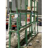 Metal framed, double sided 'A' frame lifting frame, 3000 x 1600 x 2800mm approx.