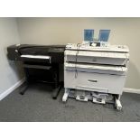 HP, DesignJet 800 and Ricoh, AF1C10 MP W2401 wide format printers (working condition unknown)