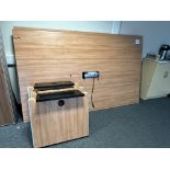 Dismantled light oak veneer meeting table, 5000mm x 1500mm with three pedestals