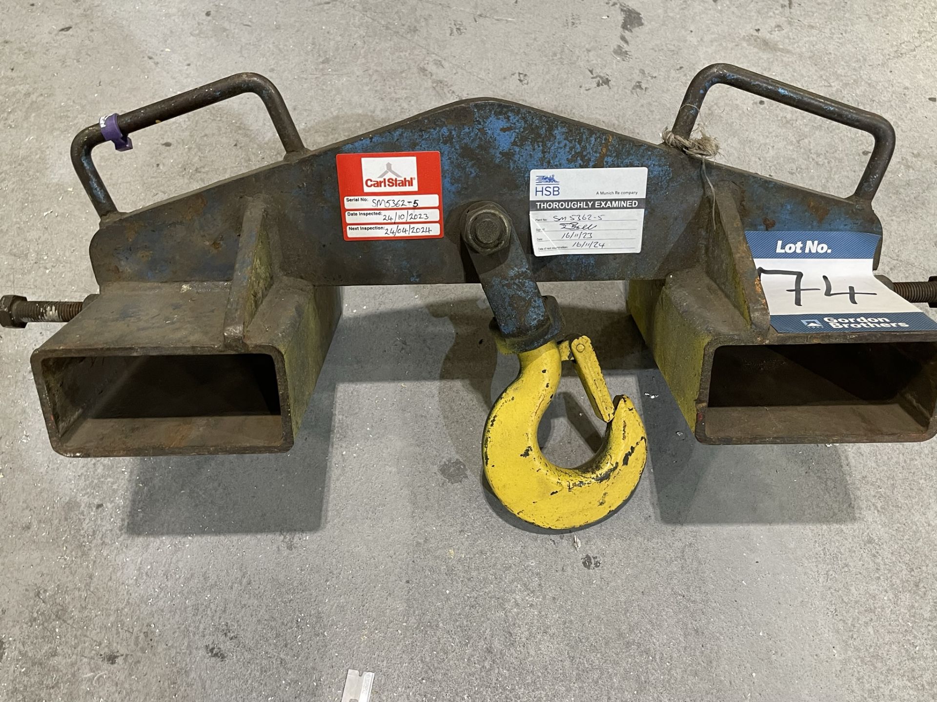 Forklift truck lifting hook, SWL 2000kg - Image 2 of 3