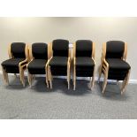 18x (no.) black cloth upholstered stand chairs