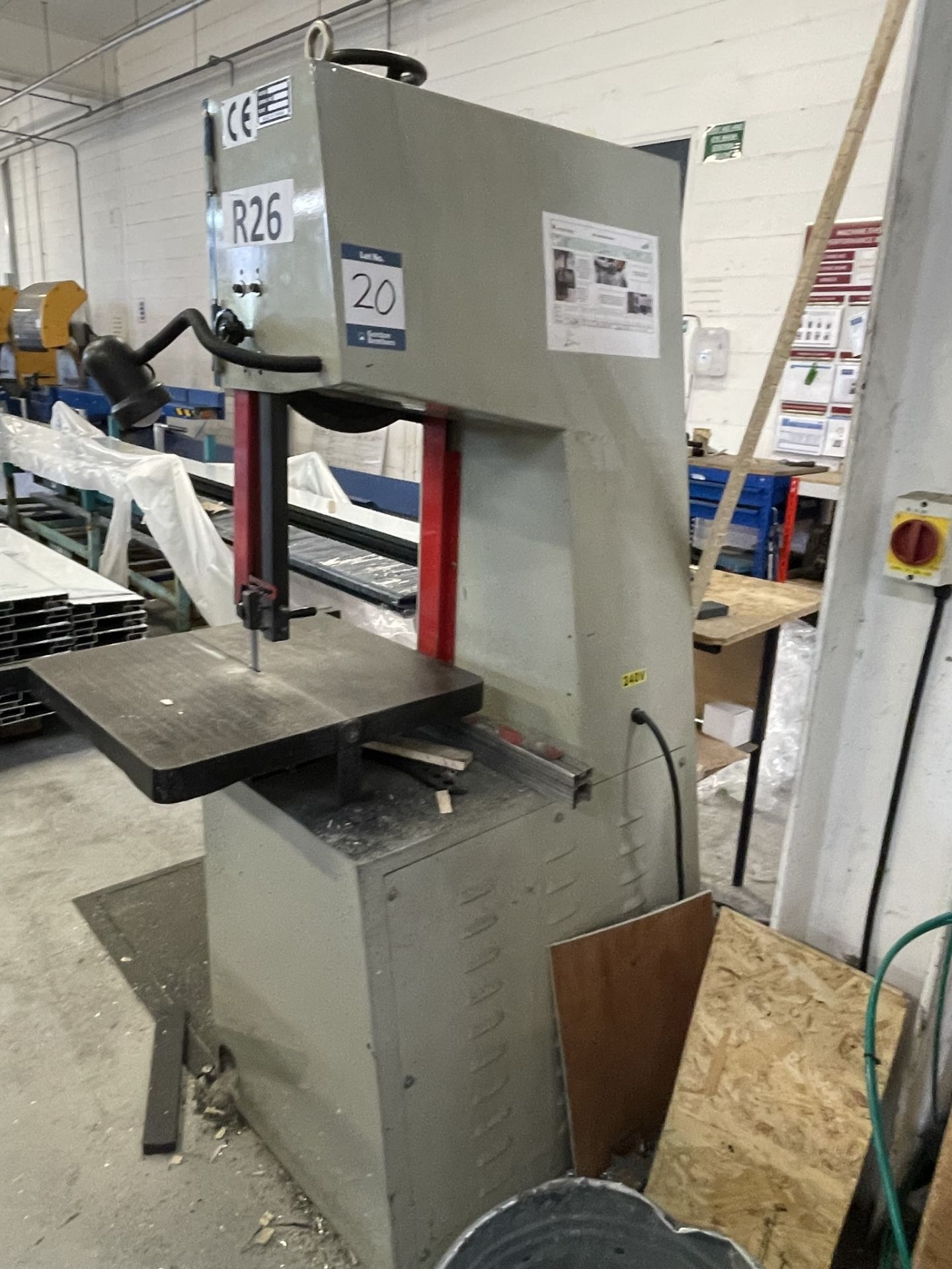 Baileigh Industrial, BSV-16 vertical bandsaw, throat: 40mm, Serial No. 144105 (DOM: 2014) with blade - Image 2 of 4