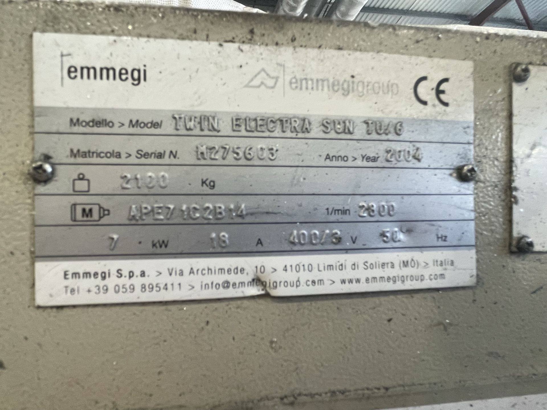 Emmegi, Twin Electra Sun TU/6 CNC twin head mitre saw, Bed: 6200mm, Serial No. M275603 (DOM: 2004) - Image 9 of 9
