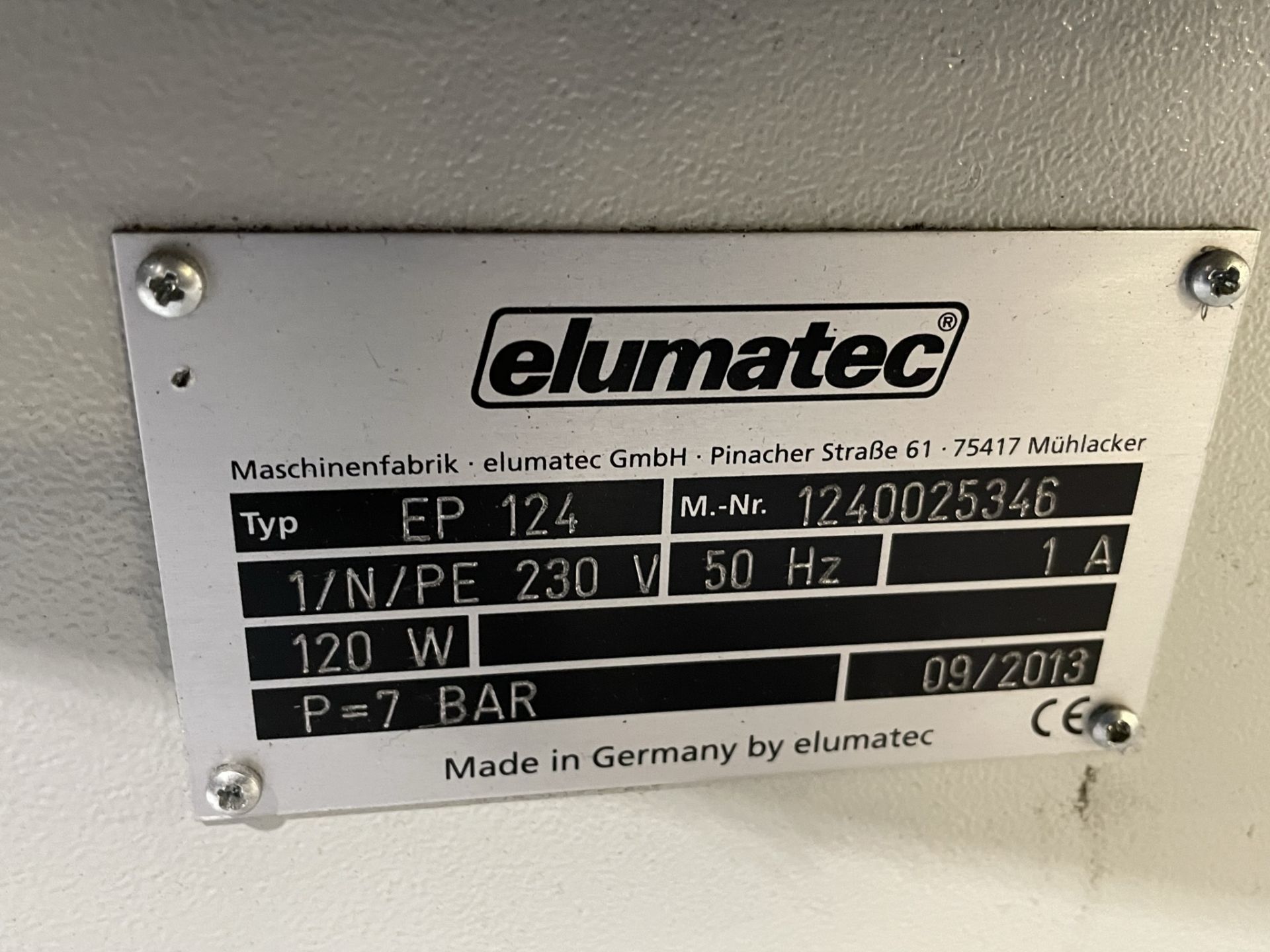 Elumatec, EP124 corner crimping machine, Serial No. 1240025346 (DOM: 2013) (single phase) - Image 5 of 5