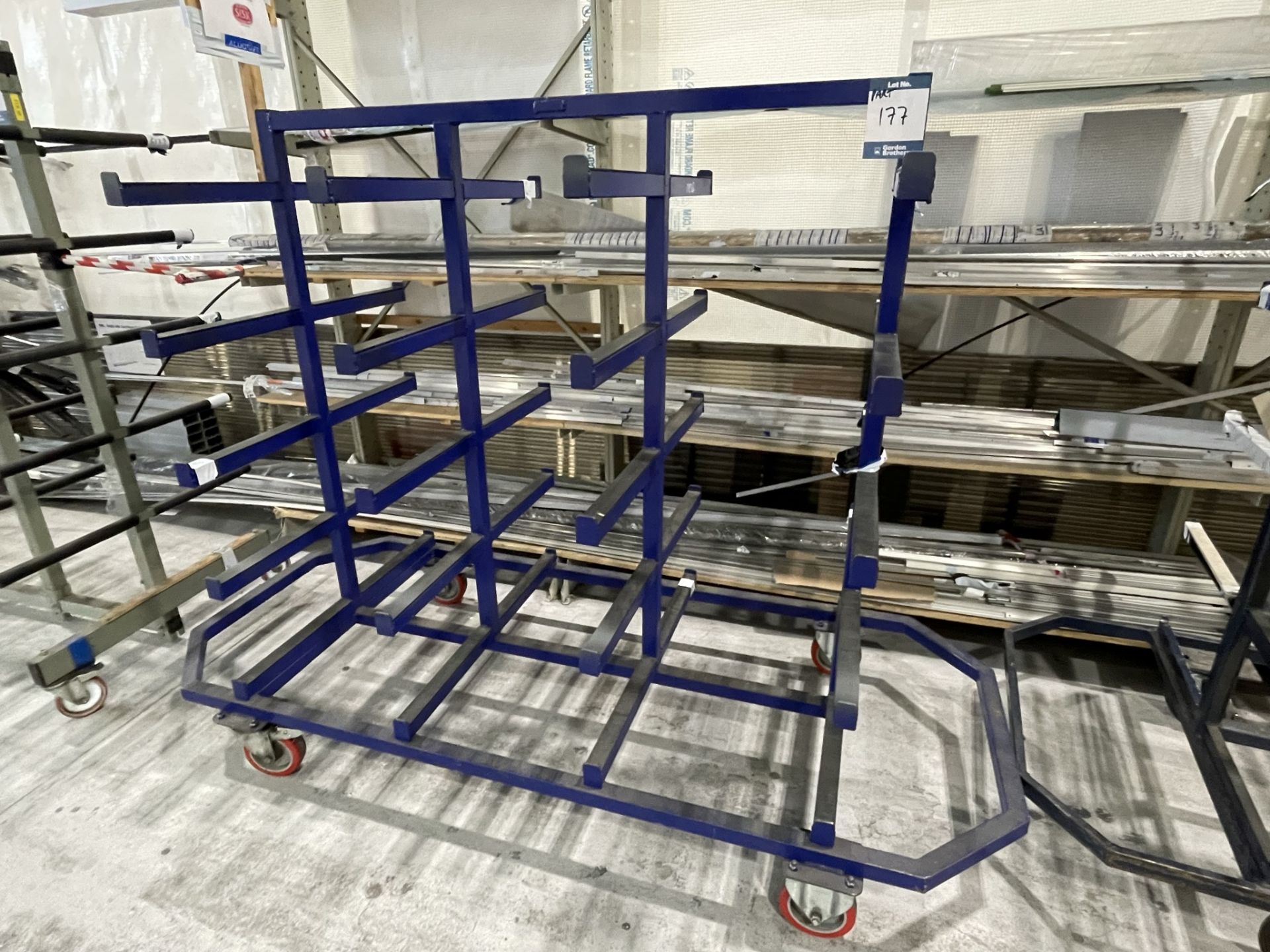 3x (no.) metal framed, five tier, double sided transporter frames, 1450 x 850 x 1550mm approx. and - Bild 4 aus 5