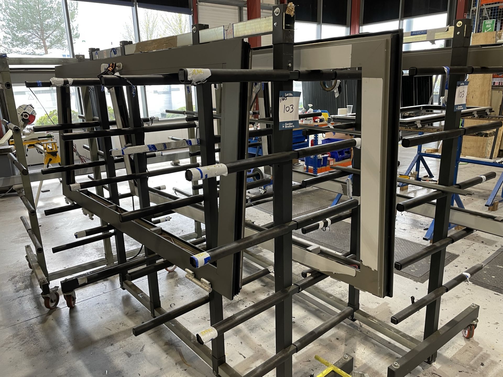 3x (no.) metal framed five tier double sided transporter frames, 1800 x 850 x 1800mm approx. ( - Image 3 of 3