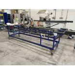 Metal framed assembly trolley, 3600 x 850 x 900mm approx.