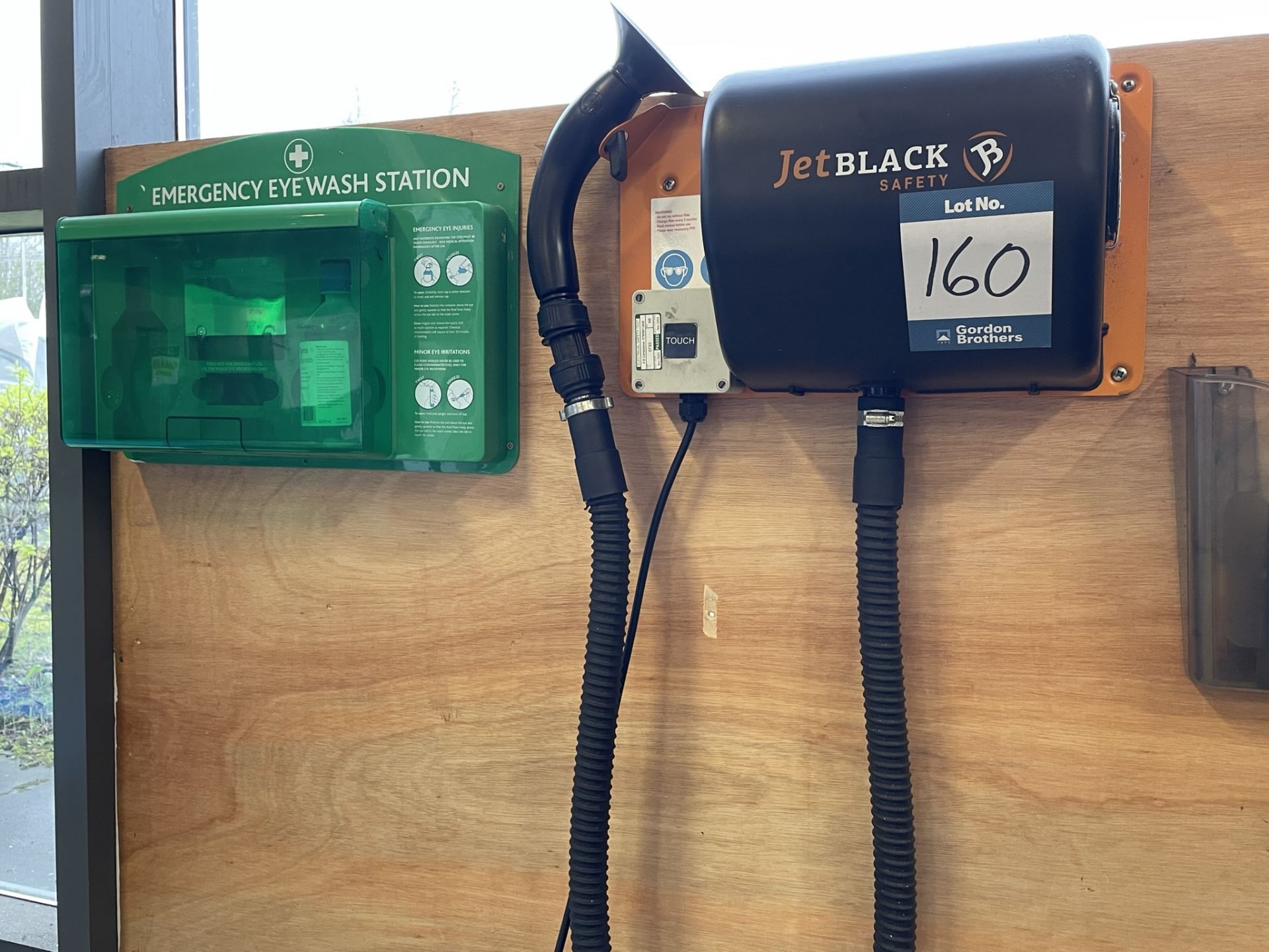 Jet Black, blower powered personal cleaning station and eye wash station