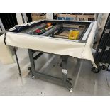 Mobile/expandable window frame fabrication bench, 2000 x 1400mm approx. (excluding contents)