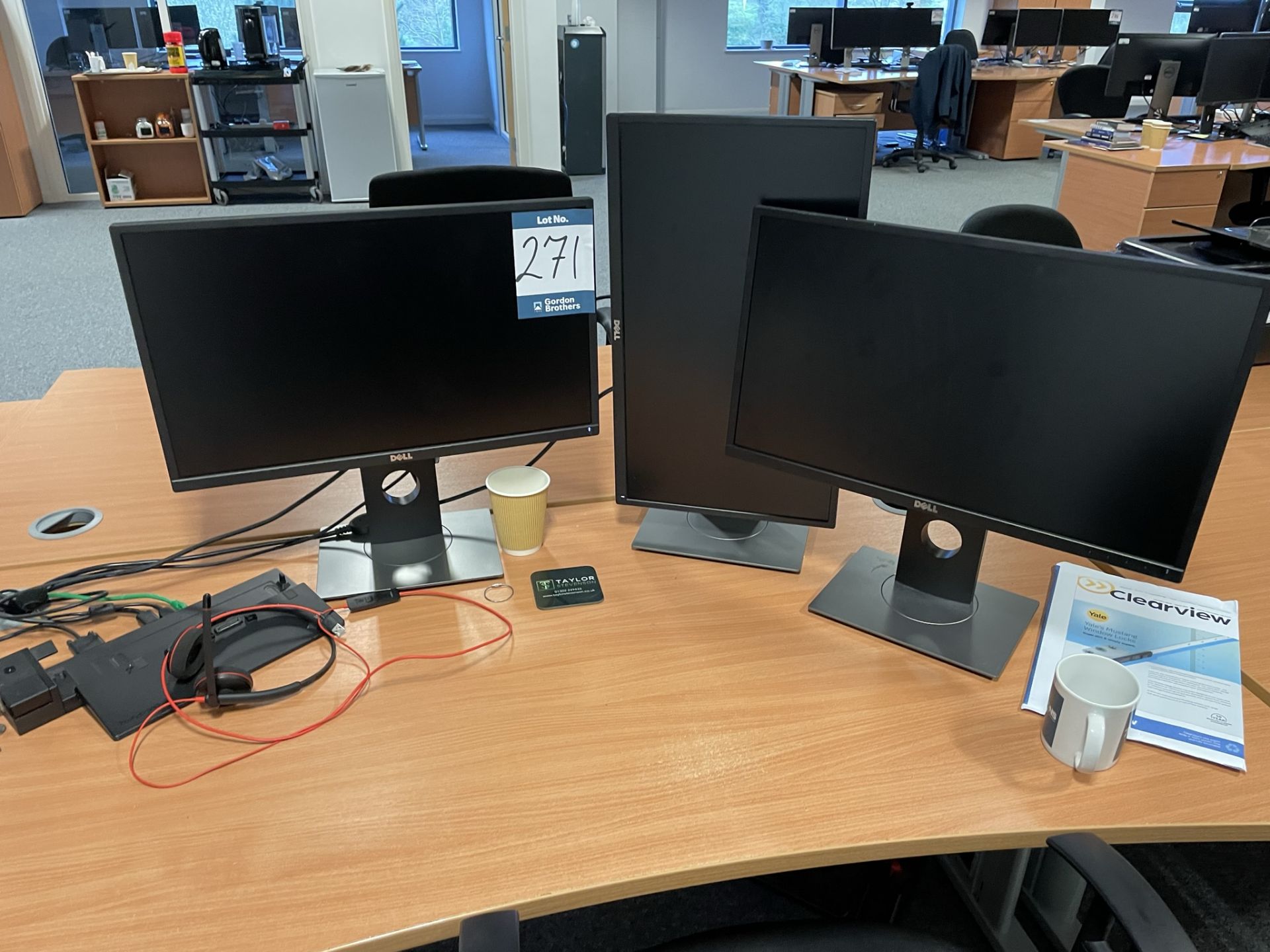 3x (no.) Dell monitors, ThinkPad docking station and HP, OfficeJet printer - Image 2 of 2