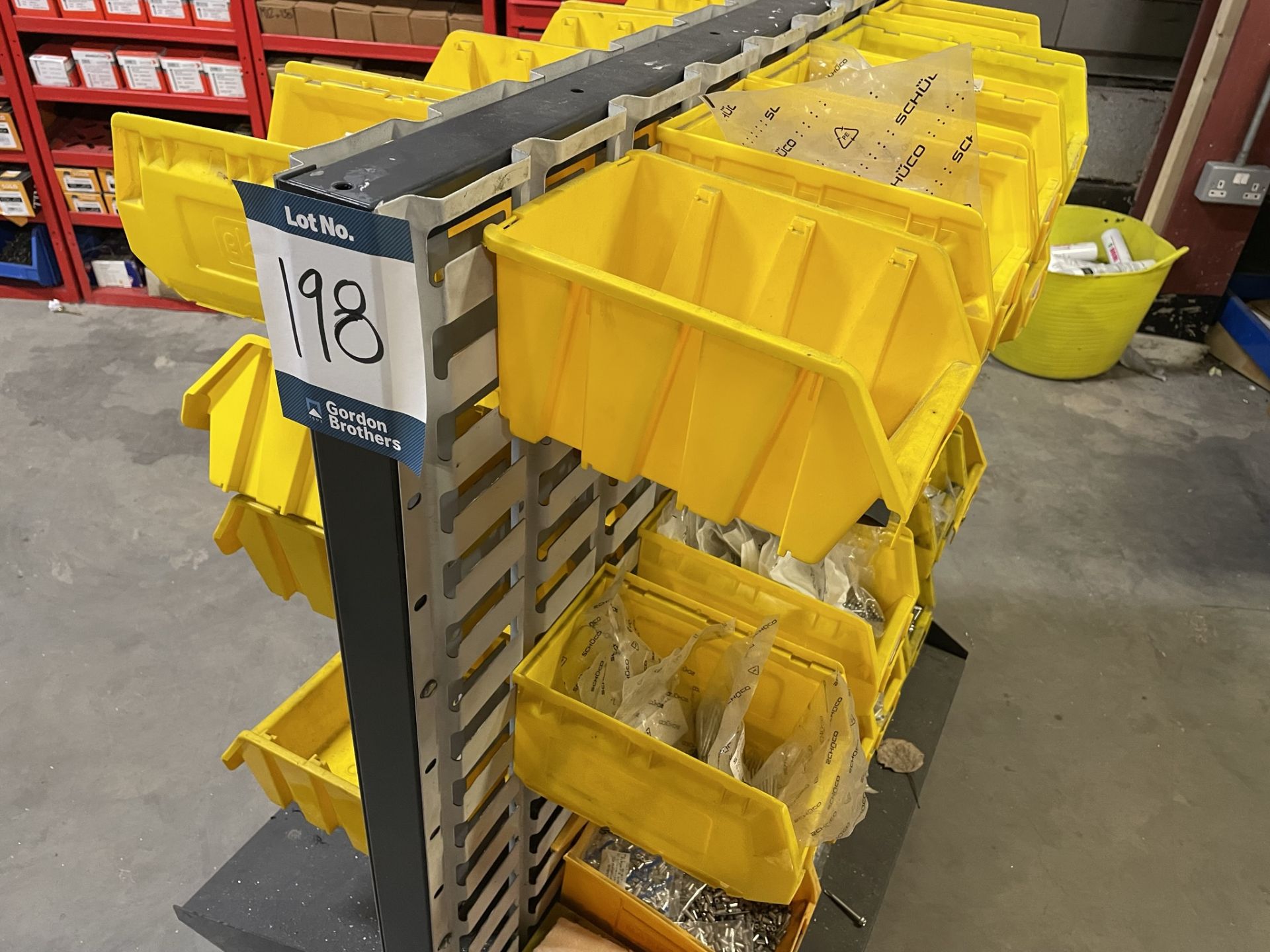 Double sided, small component storage trolley