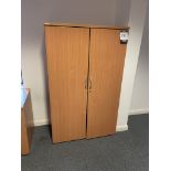 4x (no.) light oak veneer double door cupboards