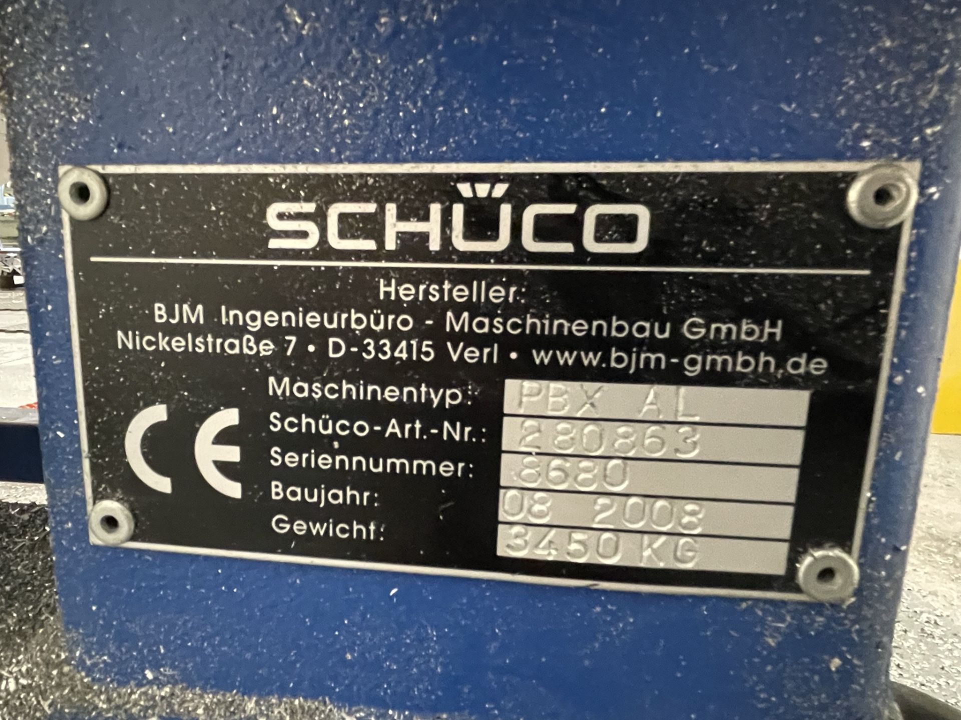 Schuco, PBX AL-7200 single spindle CNC profile machine centre, Serial No. 280863 (DOM: 2008) with - Image 11 of 11