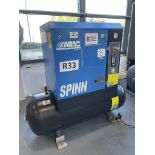 ABAC, Spinn7.508 27D receiver mounted rotary screw air compressor, Serial No. CAI506606 (DOM: 2011),