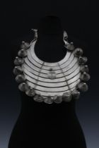 A Tribal Chinese Tibetan White Metal 9-layer Spinning Necklace. Weight: 1910g H: Approximately
