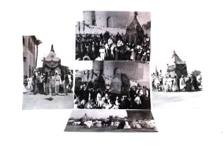 A Lot of 5 Black & White Pictures of the Mahmal of Hajj between 1900-1920. Approximately 30 X 20cm